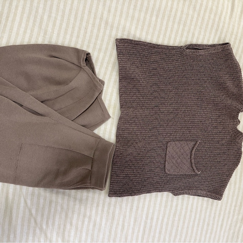 Free people purple Freya Knit Top and Pants Set